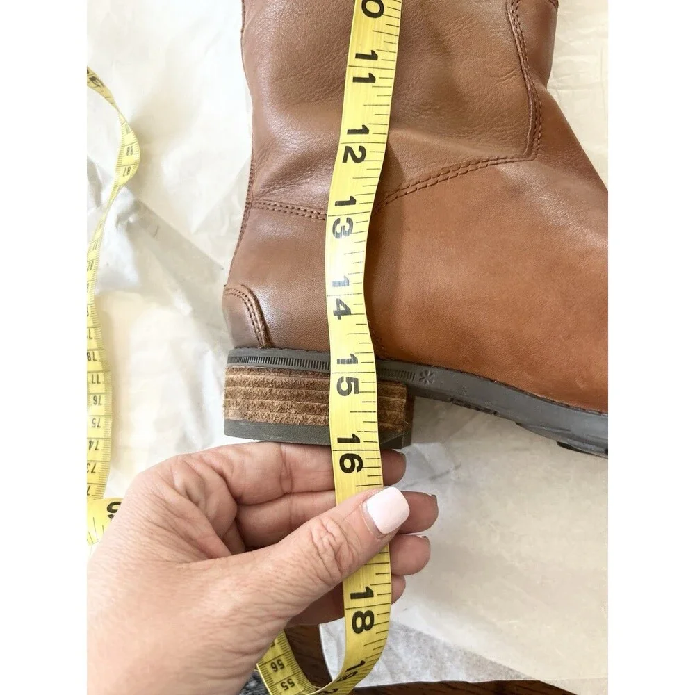 Sam Edelman Penny Riding Boots Women 6.5 Cognac Brown Leather Knee High EXC